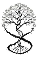 tree of life with human DNA double helix intertwined, make it simple  tattoo design idea