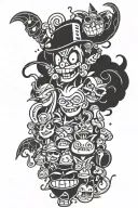 doodle 90s cartoon characters tattoo design idea