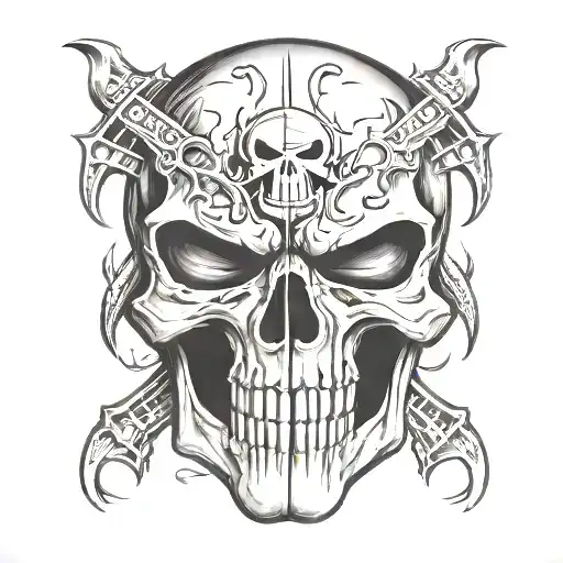 punisher skull tattoo design idea