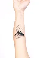 Mountains on the arm tattoo design idea