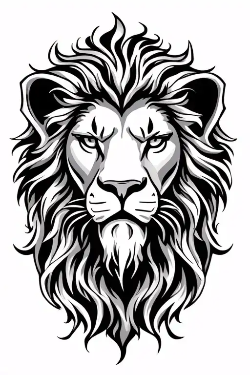 3 crosses lion head tattoo design idea