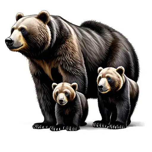 Papa Bear And Cubs tattoo design idea