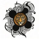 tiger eye looking tattoo design idea