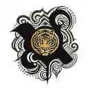 tiger eye looking tattoo design idea