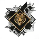 tiger eye looking tattoo design idea