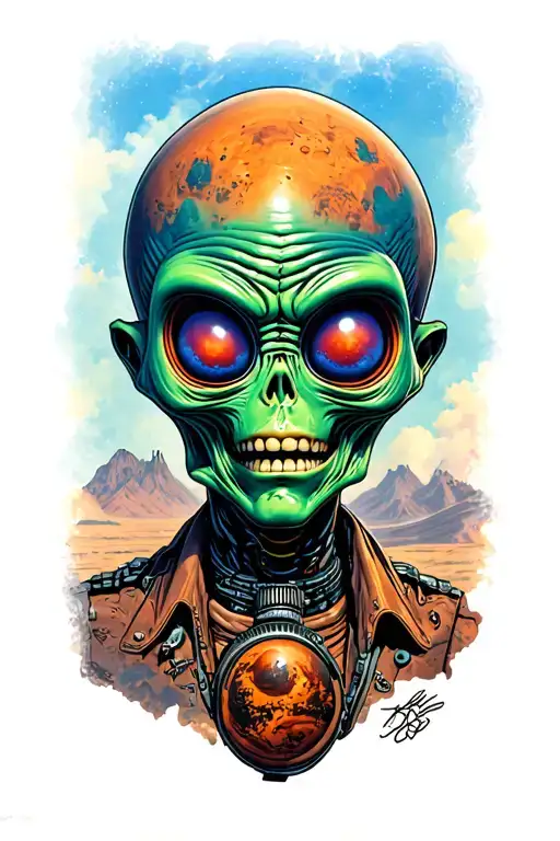 mars attacks and land of the lost tattoo design idea