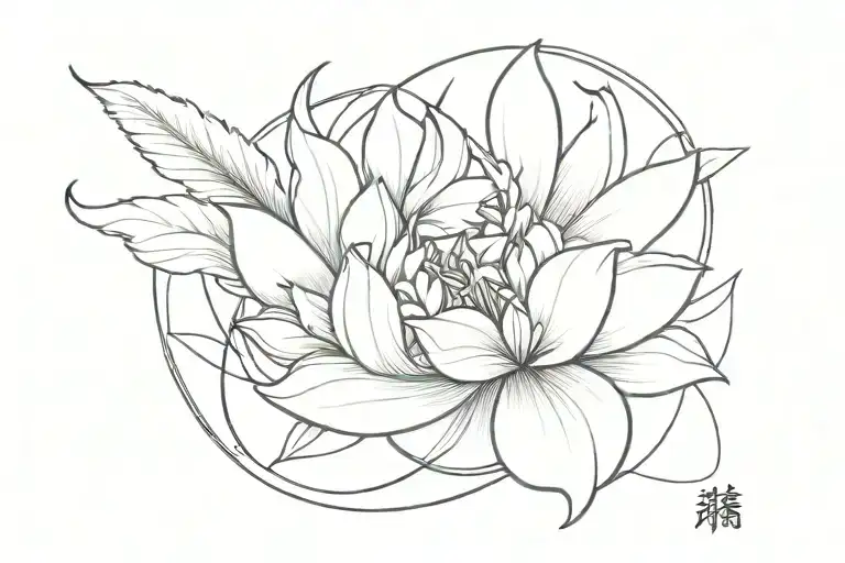 asia fan tattoo design idea