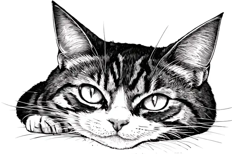 just cat's truffle and whiskers tattooed in one line  tattoo design idea
