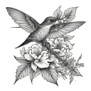 Hummingbird And Dragonfly tattoo design idea
