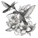 Hummingbird And Dragonfly tattoo design idea