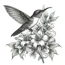 Hummingbird And Dragonfly tattoo design idea