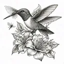 Hummingbird And Dragonfly tattoo design idea