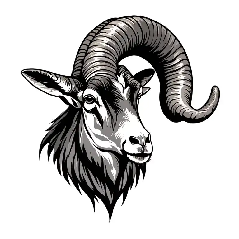 big horn sheep head tattoo design idea