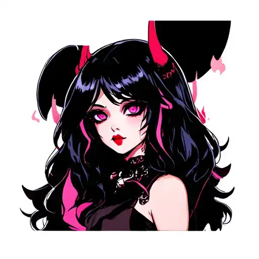 Satanic trans girl tattoo design idea