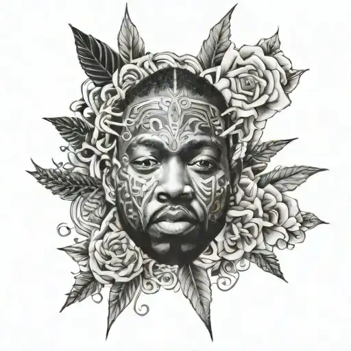 A kendrick Lamar x Kanye West inspired tatoo tattoo design idea