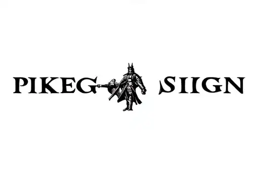 "Pike sign with a knight figure" tattoo design idea