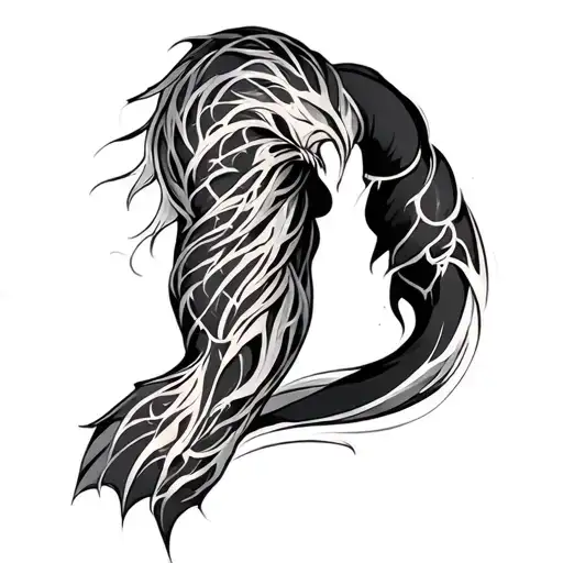 Vertical Tricep tattoo design idea