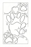 paw print playing cards tattoo design idea
