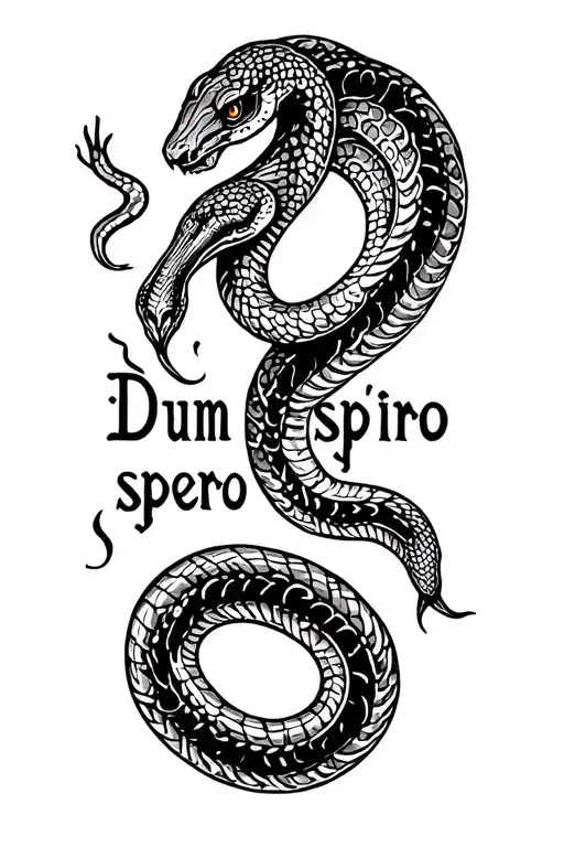 "Dum spiro spero" tribal, libra scale, snake tattoo design tattoo design idea