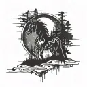 design a negative space bojack horseman tattoo where the darkness is the liquid from the view from halfway down tattoo design idea