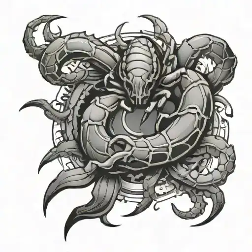 Cancer And Scorpio tattoo design idea