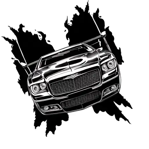 chrysler 300 rear end tattoo design idea