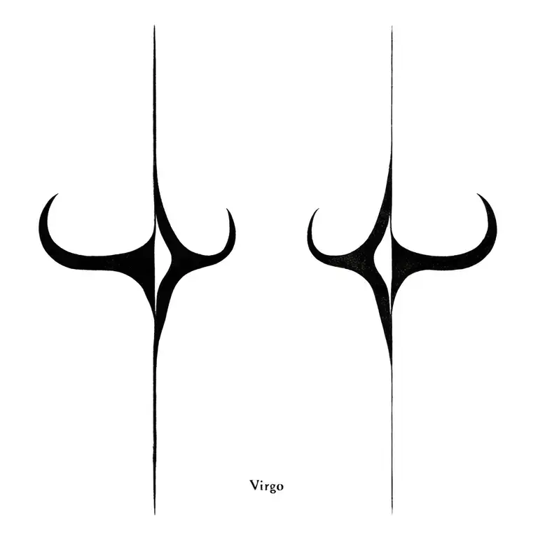 fine line separate Taurus, Leo, and Virgo zodiac in a vertical line tattoo design idea