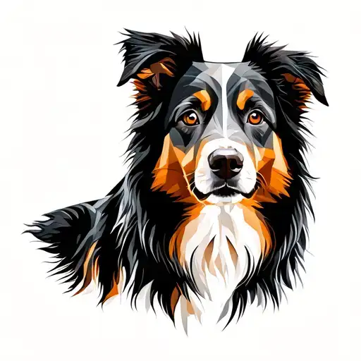 Australian shepherd dog tattoo design idea