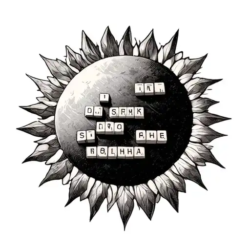 Sunshine and Scrabble tiles forming tattoo design idea