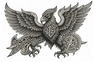 blood eagle Viking runes tattoo design idea