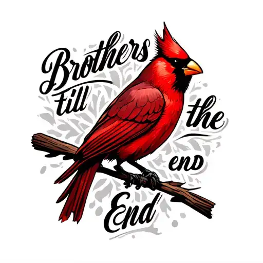 "Brothers till the end " red cardinal   tattoo design idea