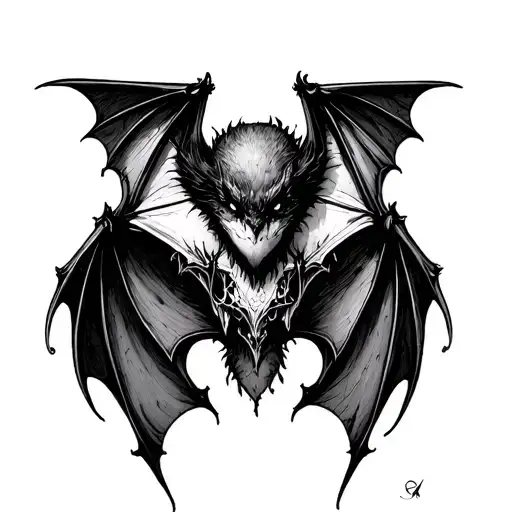 Gothic Bat tattoo design idea