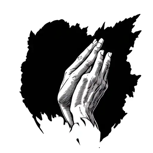 Bible verse with pray hands tattoo design idea