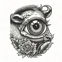cows eye tattoo design idea