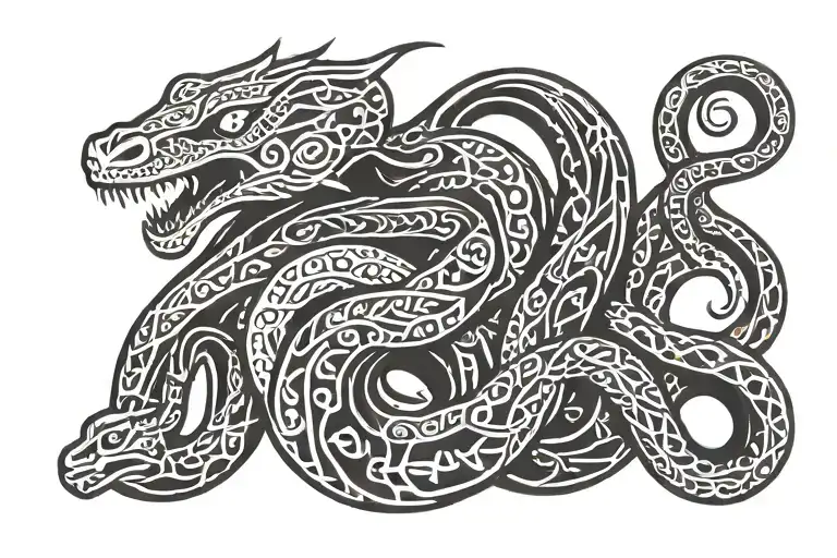 serpent coiled snake tattoo design idea