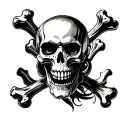 skull with crossbones tattoo design idea