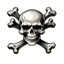 skull with crossbones tattoo design idea