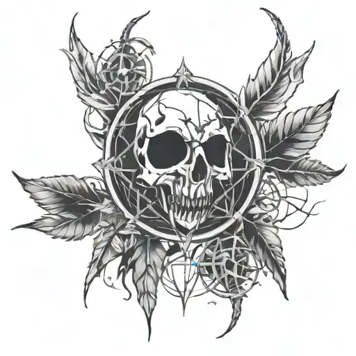 A tattoo representing the duality of life inspired by Slipknot's concept tattoo design idea