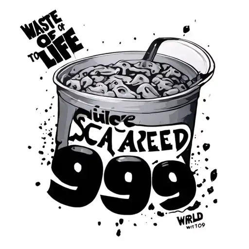 "Waste of life to live scared with 999 juice wrld tattoo design idea