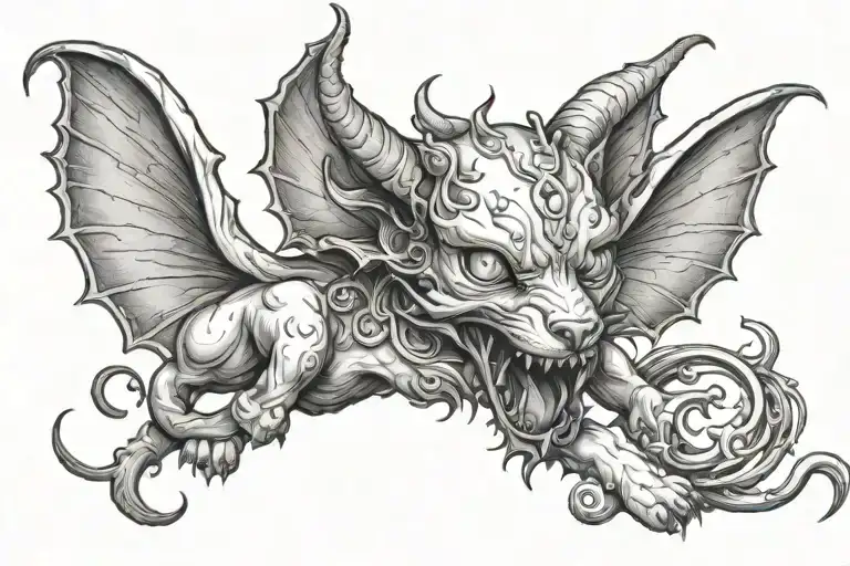 satanic puppy themed succubus womb tattoo design tattoo design idea