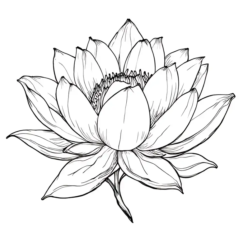 lotus flower blooming tattoo design idea