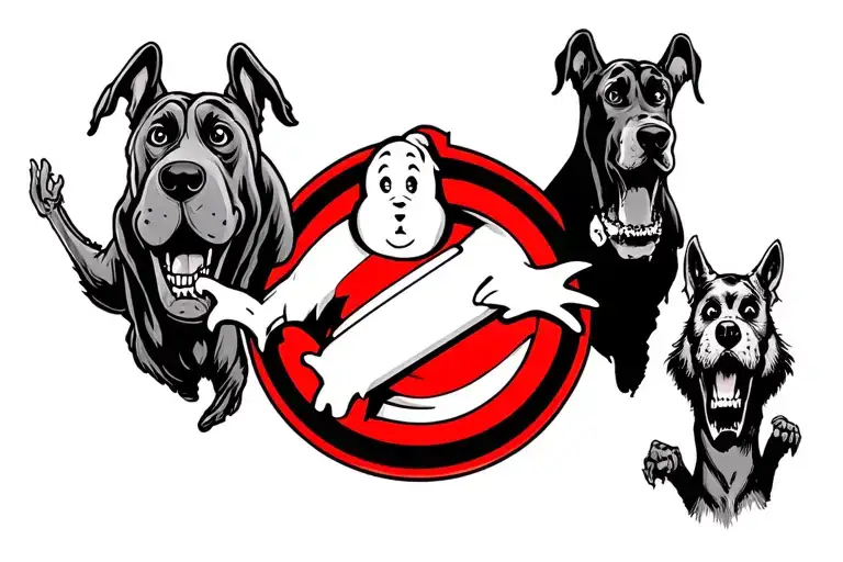 Ghostbusters logo, Scooby-Doo logo, and supernatural logo tattoo design idea