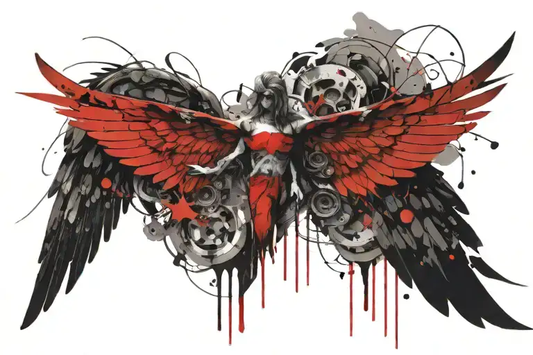 angel demon wings tattoo design idea