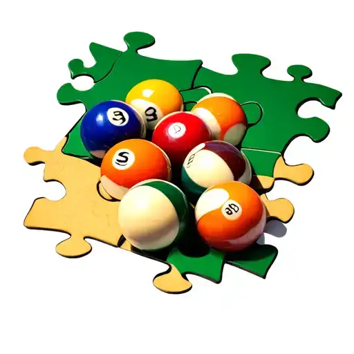 jigsaw puzzle of snooker balls  tattoo design idea