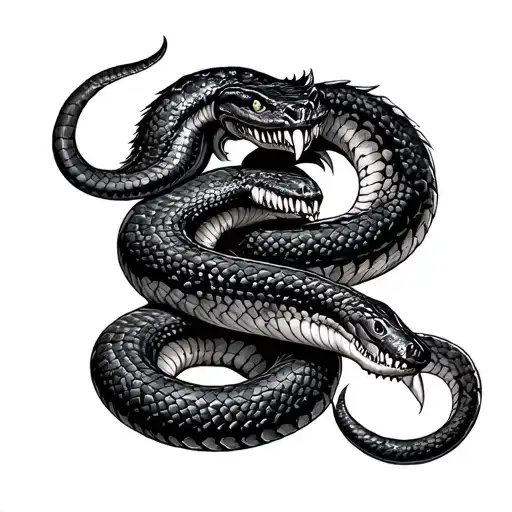 orc vs anaconda tattoo design idea