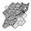ted lasso, honeycomb pattern tattoo design idea