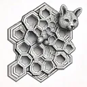 ted lasso, honeycomb pattern tattoo design idea