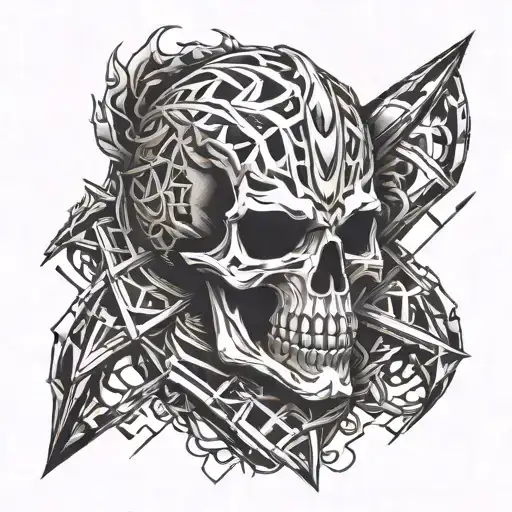 ghost rider skull tattoo design idea