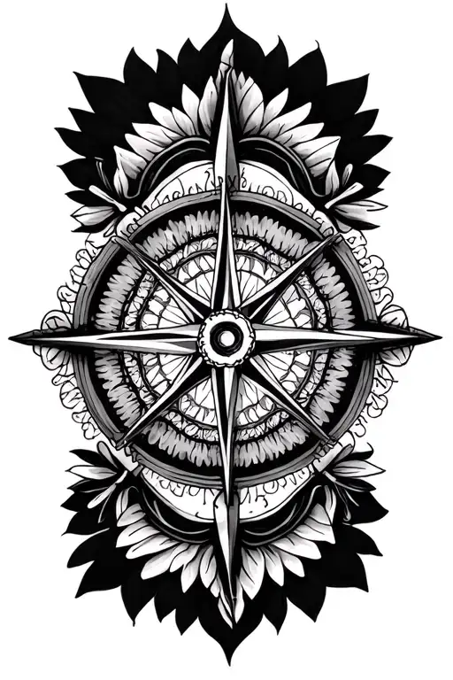 Mandala Compass tattoo design idea