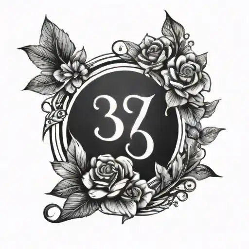 negative space birthday date tattoo design idea